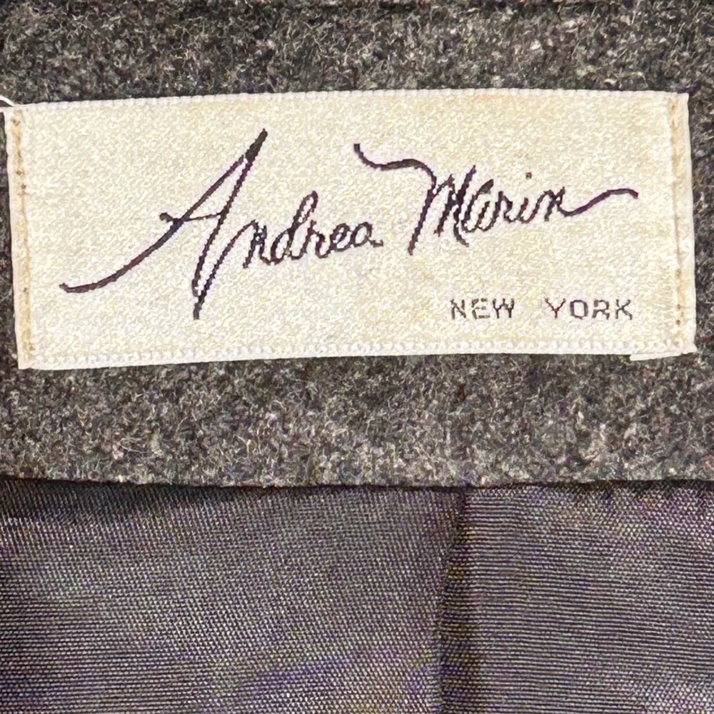 Andrea Marin New York Double Breasted Wool Blend Trench Coat Women's Size 16P